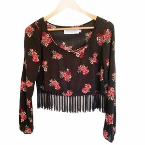 GYPSY WARRIOR BOHO FRINGE CROP TOP SIZE MEDIUM